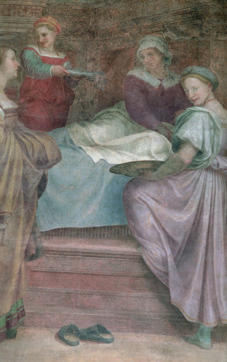 Damen in Wartestellung (Detail) von Andrea del Sarto