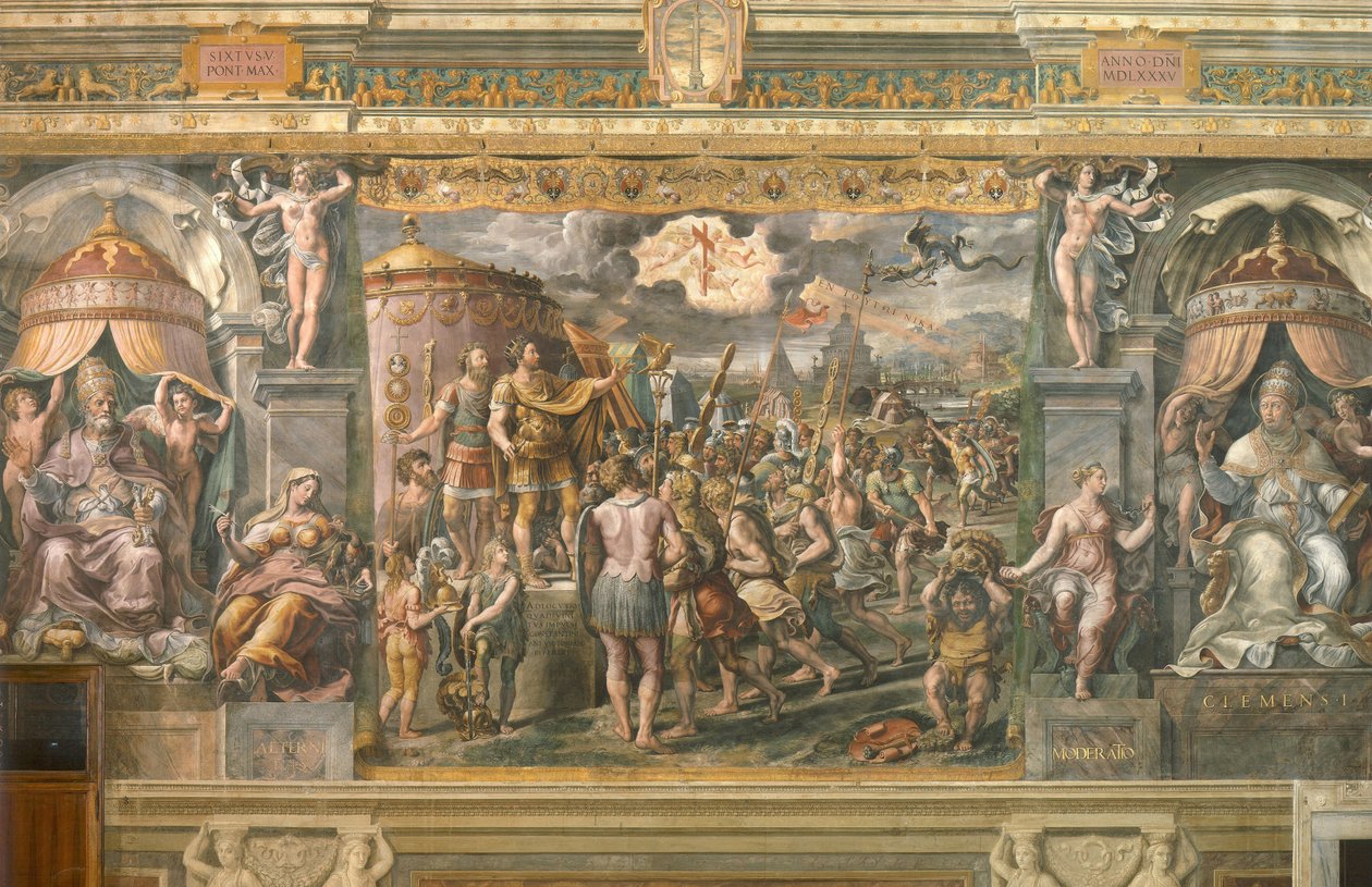 Die Erscheinung des Kreuzes vor Kaiser Konstantin, 1517-1524 von Gianfrancesco Penni