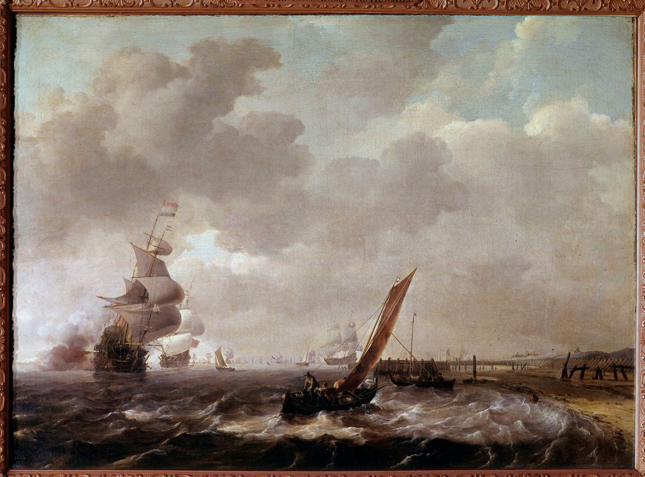 Das Meer bei Helder in Holland. Gemälde von Ludolf Backhuysen (1631-1708) von Ludolf I Backhuysen