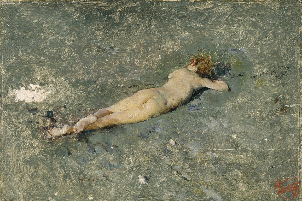 Akt am Strand von Portici, 1874 von Marià Fortuny