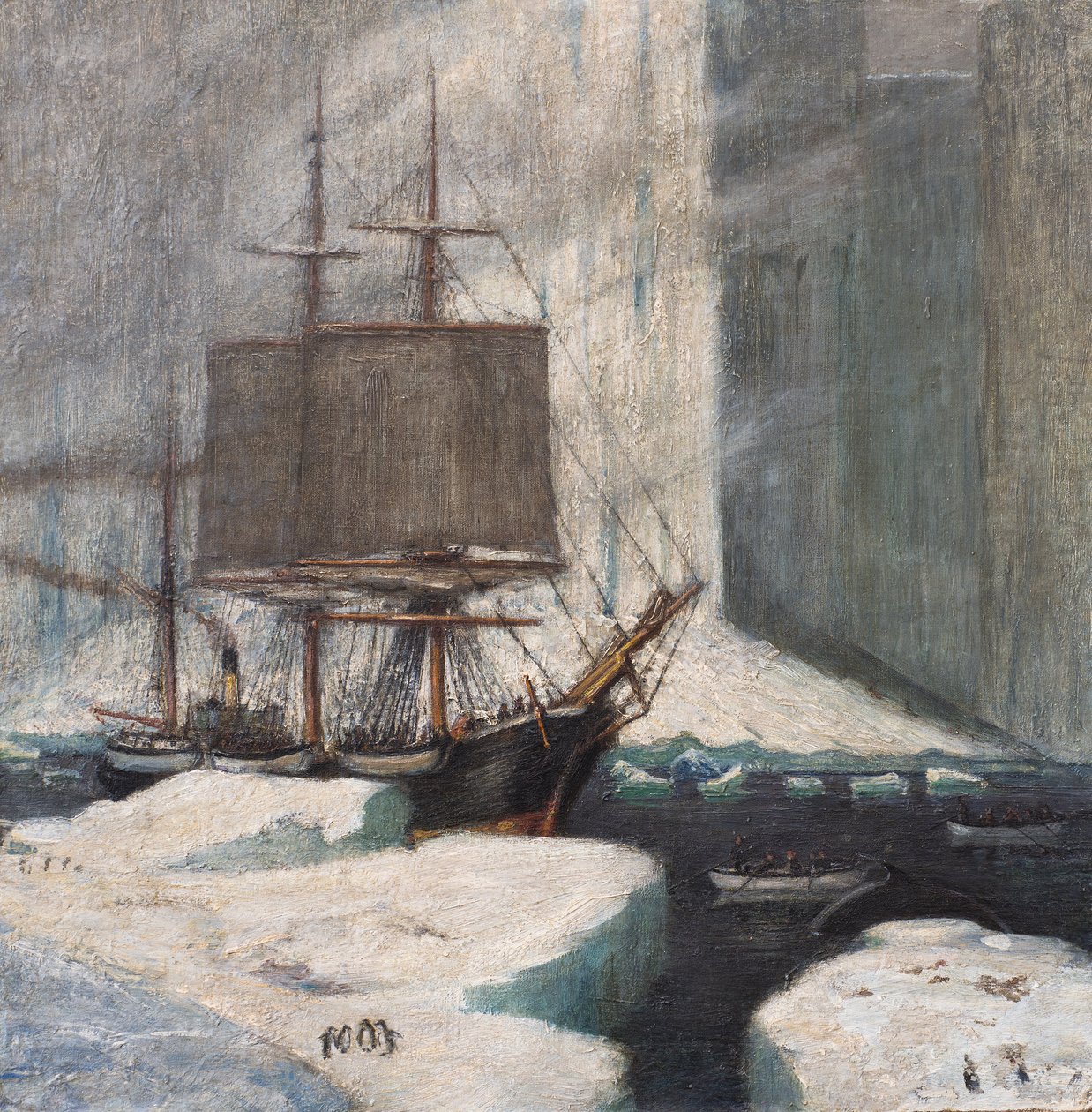 Walfänger an Eis festgemacht von William G. Burn Murdoch