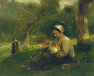 Mère et ses enfants au Saint-Siméon: die liebevolle Mutter