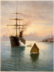 Istanbul, Hafen / Aquarell von Albert Nikolajewitsch Benois