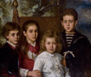 Porträt der Kinder von Paul Pavlovich Demidoff, 2. Prinz von San Donato 1839-1885, Avrora, A von Alexei Alexeyevich Harlamov