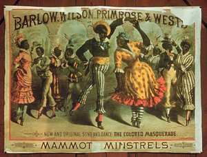 Poster, das Barlow, Wilson, Primrose und Wests Mammot Minstrels Colored Masquerade bewirbt