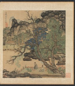 Gemälde nach alten Meistern: Gelehrte in einem Garten, 1598-1652 von Chen Hongshou