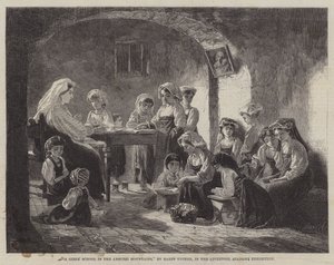 Eine Mädchenschule in den Abruzzen (Gravur)
