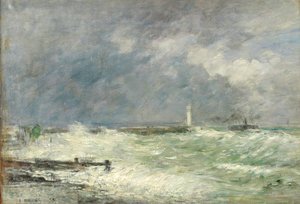 Eingang zum Hafen von Le Havre bei stürmischem Wetter, 1895