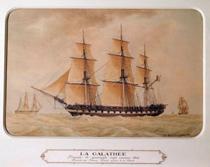 Die Galathee, eine Fregatte mit 47 Kanonen im Jahr 1812