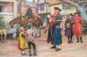 Stadtausrufer liest die Nachrichten, ca. 1925