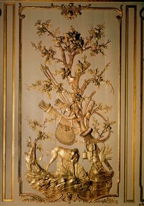 Jagdszene, Holzvertäfelung ursprünglich aus dem Speisesaal des Hotel des Etats du Languedoc