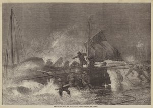 Start einer Nordsee-Yawl während eines Sturms