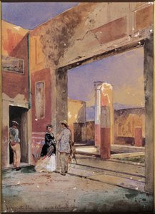 Italien, Haus der Kastor und Pollux in Pompeji 1857