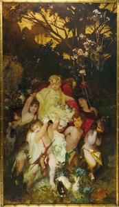 Moderne Amoretti, Triptychon, Mittelteil, 1868