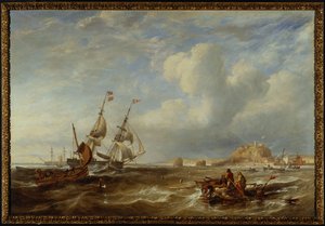 Die 78-Tonnen-Brigg "The Advocate" vor St. Helier, Jersey, 1749