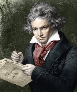 Ludwig van Beethoven (1770-1827), komponiert die Missa solemnis, nach Karl Joseph Stieler (1781-1858)