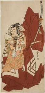 Der Schauspieler Ichikawa Danjuro V als Hannya no Goro im Stück Sugata no Hana Yuki no Kuronushi, aufgeführt im Nakamura-Theater im elften Monat, 1776