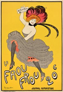 Plakat, das die französische Zeitschrift "Le Frou Frou" bewirbt