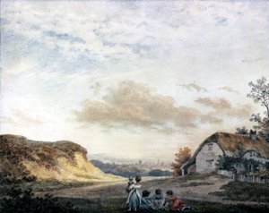 Landschaft mit spielenden Kindern von Luke Howard, ca. 1808-1811