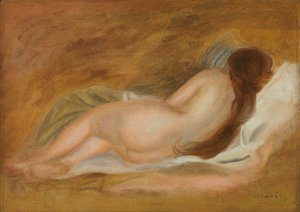 Schlafender Akt, Rückenansicht, Ocker Hintergrund; Nu Couche, vu de Dos, sur fond Ocre, ca. 1885