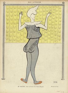 Louise Balthy, französische Schauspielerin, im Folies-Bergère, Illustration für Le Rire