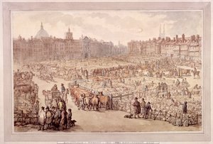 Ansicht des Smithfield-Marktes, London, 1810 von Unbekannt