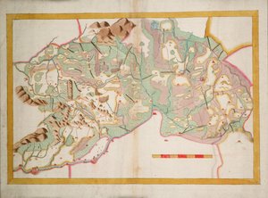 Karte von Leix und Offaly, Irland, c.1590