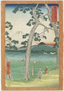 Mt. Fuji links gesehen von der Tōkaidō-Straße, April 1858