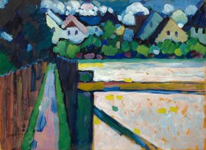Murnau – Fußweg und Häuser