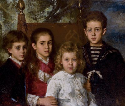 Porträt der Kinder von Paul Pavlovich Demidoff, 2. Prinz von San Donato 1839-1885, Avrora, A von Alexei Alexeyevich Harlamov