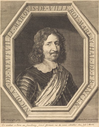 Nicholas de Neufville, Marquis de Villeroy von Jean Morin after Philippe de Champaigne