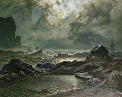 Sturm an der norwegischen Küste von Knud Andreassen Baade