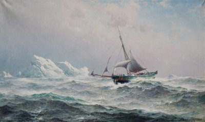 Das Schiff Gjoa in der Nordwestpassage von Lauritz Haaland