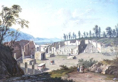 Grand Touristen bei den Ruinen von Pozzuoli, in der Nähe von Neapel von Saviero Xavier della Gatta